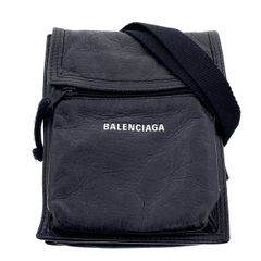 BALENCIAGA レザー ショルダーバッグ 黒 本革 サコッシュ - メルカリ