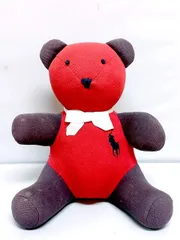 3Q売切！税無し☆Polo Ralph Lauren ポロ ラルフローレン ポロベア テディベア ぬいぐるみ 赤×紺 刺繍 全長24cm ☆のサムネイル