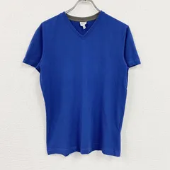 ARMANI COLLEZIONI　アルマーニ　半袖Tシャツ　Vネック　青　ブルー　Mサイズ　古着のサムネイル