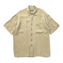 希少】00s バナナリパブリック リネン素材 オープンカラーシャツ 短丈M