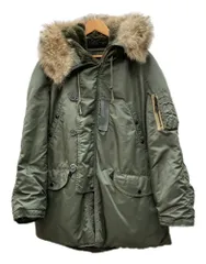 リアルマッコイズ THE REAL McCOY'S Type N-3B Flight Jacket フライト ジャケット ジップアップ ファー ロング エアフォース ミリタリー アウター 緑 ジャケット 無地 カーキ Lサイズ 104MT-3396のサムネイル
