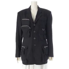 ジャンポールゴルチエ 1996S/S クラシック ウール 多重ポケット ジップ 4B テーラードジャケット ブラック 48【中古】のサムネイル