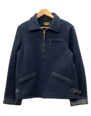 リアルマッコイズ THE REAL McCOY'S Field Sports Jacket フィールド スポーツ ジャケット ジップアップ TALONジップ 袖レザー アウター 紺 サイズ38 ジャケット 無地 ネイビー 104MT-3398のサムネイル