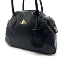 【良品】Vivienne Westwood ヴィヴィアンウエストウッド ヤスミン オーブ ハンドバッグ トート オールレザー 革 ゴールド金具 ブラック 黒のサムネイル