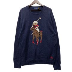 未使用 Polo ポロベアビッグポニーコットンリネンセーター 2XLT