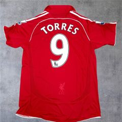 Fernando Torres football jersey for men, brand new, Liverpool retro replica, short-sleeved, Spain national team, Premier League, FIFA World Cup, EURO, Atletico Madrid, Chelsea, number 9, vintage reproduction.