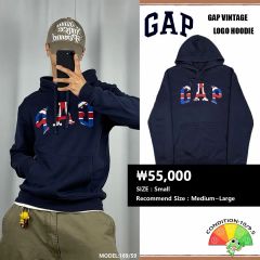 美品‼️GAP ネイビーロゴジップパーカー 希少 平成 イギリス国旗 完売
