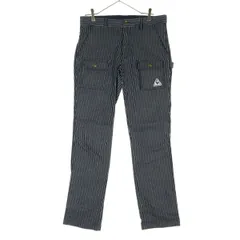 美品 le coq sportif ルコックスポルティフ ストライプ柄 ゴルフ ストレートパンツ 85cm グレー メンズ 古着のサムネイル
