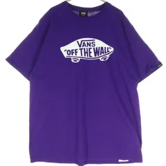 VANS バンズ コットン ロゴプリント 半袖 Tシャツ XL パープル メンズ 古着のサムネイル