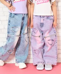 【新品】ANAP KIDS サイドジップ ハートワッペン ワイドパンツのサムネイル