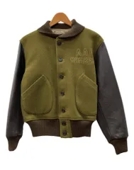 トイズマッコイ TOYS McCOY MILITARY CADET JACKET 386TH AAF BOMBERS ミリタリー カデット ジャケット ボタン スタジャン 袖レザー 緑 サイズ34 ジャケット 刺繍 グリーン 104MT-3402のサムネイル