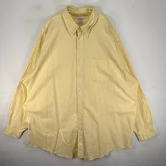 古着 ブルックスブラザーズ Brooks Brothers 長袖シャツ ボタンダウン 胸ポケット 2XL  イエロー系 無地 メンズのサムネイル