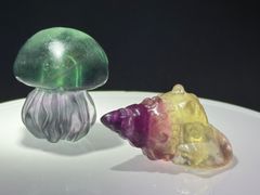 フローライト 仙女棒彫刻 2点セット フェアリーワンド 天然石置物 
