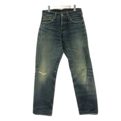 エヴィス EVISU デニム ジーンズ 初期タグ インディゴ ブルー シンチバッグ ダメージ加工 セルビッチ フルレングス /PP ■GY0のサムネイル