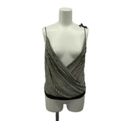 マックスマーラ MAX MARA キャミソール S 白 ホワイト 黒 ブラック ストライプ柄 Vネック ノースリーブ /SH ■GY62のサムネイル