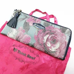 Think Bee! シンクビー ノクターンローズ L字ファスナー 長財布 刺繍 タッセル バラ柄 花柄 財布 レディース G27LFのサムネイル