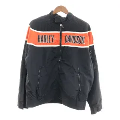 00年代 HARLEY DAVIDSON ハーレーダビッドソン ナイロン ライダースジャケット ブラック (メンズ XL相当) 中古 古着 P6965のサムネイル