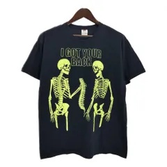 FRUIT OF THE LOOM スカル ガイコツ ドクロ 半袖Ｔシャツ ブラック(メンズ L)中古 古着 U1167のサムネイル