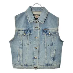 HARLEY DAVIDSON ハーレーダビッドソン デニムベスト モーターサイクル ブルー(メンズ XL)中古 古着 X0662のサムネイル
