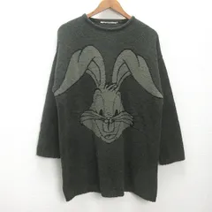 K■カステルバジャック/CASTELBAJAC ルーニー・テューンズ バッグス・バニー ニットセーター/カーキ/LADIES■60【中古】のサムネイル