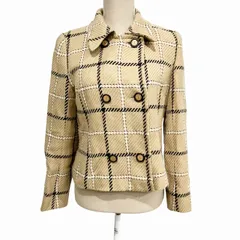 ロベルタディカメリーノ Roberta di Camerino ジャケット ダブル チェック ベージュ 40 約M-Lのサムネイル