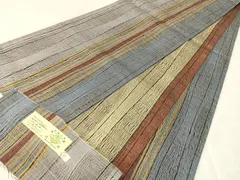 平和屋着物●本場筑前博多織　草木染　手織工房　染匠：小森久　両面　全通柄袋帯　間道　金糸　証紙付き　正絹　逸品　未使用　CABJ0540vpのサムネイル