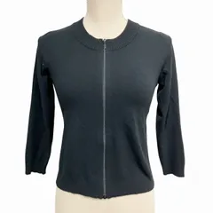 アルマーニエクスチェンジ A/X ARMANI EXCHANGE ニットカーディガン ブルゾン ストレッチ 黒 ブラック M ■WYのサムネイル