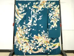平和屋着物●創業460年・千總　振袖　駒刺繍　蔓帯梅松文　金糸　金彩　正絹　逸品　AABK4567csのサムネイル