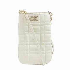 カルバンクライン CALVIN KLEIN 美品 携帯ケース ショルダーバッグ キルティング ロゴ 白 ホワイト ■WYのサムネイル