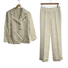 マックスマーラ MAX MARA スーツ セットアップ フォーマル テーラードジャケット スラックス パンツ 麻 リネン アイボリー 42 73135 ■WYのサムネイル