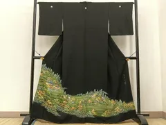 平和屋着物■豪華黒留袖　作家物　手描き　平等院　金彩　正絹　逸品　BAAX6476hjのサムネイル