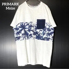 【PRIMARK】パームツリー ヤシの木 ポケット付きTシャツ リゾート 半袖Tシャツ US古着 USA輸入 ホワイト ブルー Msizeのサムネイル