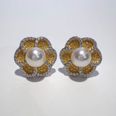 SV 天然 アコヤ パール CZ ピアス P7.5mm 4.0g 新品 - メルカリ