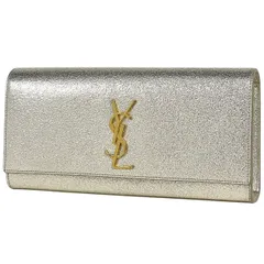 イヴ・サンローラン YVES SAINT LAURENT ロゴ クラッチバッグ YSL カサンドラ レザー ゴールド 326079 レディース 【中古】のサムネイル