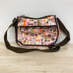 美品 LESPORTSAC レスポートサック ショルダーバッグ ピンク系 総柄 街並み 犬 プードル/かばん/斜め掛け[OD02685]のサムネイル