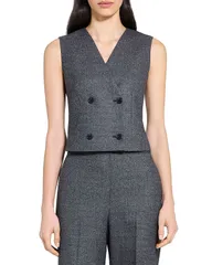 セオリー レディース アウター ベスト ウール Theory Double Breasted Marled Wool Vest Pepper Multi マルチカラーのサムネイル