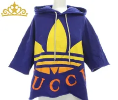 GUCCI × adidas パーカー スウェットシャツ カットオフ トレフォイルロ レディース グッチのサムネイル