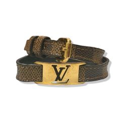 つ*ご様 シリアル表記LOUIS VUITTONダミエレザーブレスレット - メルカリ