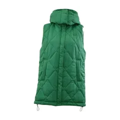 ラコステ LACOSTE ノースリーブ ベスト ロング キルティング 中綿 34サイズ BF013J グリーン レディース F-L8568のサムネイル