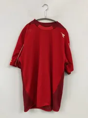DIADORA ディアドラ Tシャツ/カットソー L レッド バックプリント ブランドロゴ ミドル丈 半袖 クルーネック(丸首) メンズのサムネイル