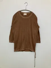 FACTOTUM ファクトタム Tシャツ/カットソー 44 ブラウン クルーネック(丸首) 半端袖 ミドル丈 無地 メンズ レディースのサムネイル