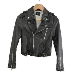 ムルーア MURUA ライダース ジャケット レザー 羊革 ブラック サイズ M レディース F-L8774のサムネイル