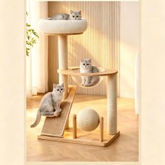 木製 北欧風 キャットタワー シニア・多頭飼育対応 おしゃれ シンプル