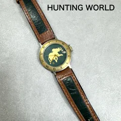 HUNTING WORLD ハンティングワールド アナログ 腕時計 レザーベルト ゴールドベゼルのサムネイル