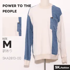 訳あり POWER TO THE PEOPLE トップス スウェット　長袖　デニム生地　胸ポケット付き　バイカラーのサムネイル