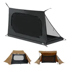 GOGlamping G・G PUP2.0パップテント専用インナーテント 1人用 メッシュ 蚊帳 吊り下げ式 バスタブ型フロア 防虫 ソロ 軽量 コンパクト 設営簡単 収納ポーチ付き アウトドア キャンプ用 ブラックのサムネイル