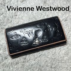 美品 ヴィヴィアンウエストウッド オーブ EMMA エマ レザー 折財布 黒 ヴィヴィアンウエストウッド 長財布 エマ レザー ブラック オーブ 二