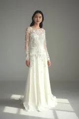 ジェニーパッカム Jenny Packham apache アパッチ スレンダーライン ウェディングドレス ホワイト 白 ファーストオーナーのサムネイル