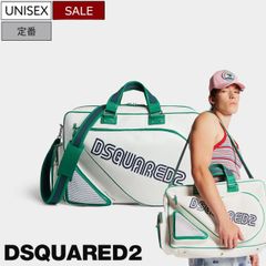 [정가 418,000엔(부가세 포함)]DSQUARED2 디스퀘어드 테니스의 전통적인 우아함에 브랜드 특유의 장난기와 현대적인 기능을 융합시킨 가죽 숄더백 보스턴백 쇼핑백 가방 Spiker Tennis Duffle DFM0