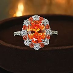 卸売事前公開 天然スペサルティンガーネット 2.63ct D0.49ct リング 